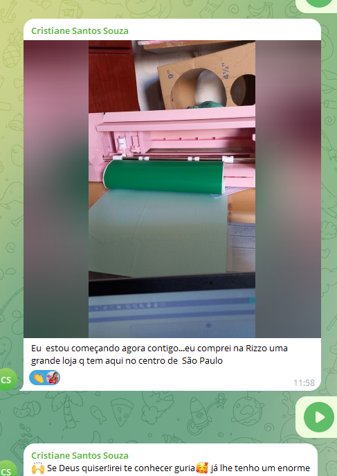 Depoimento de Cristiane Santos Souza no WhatsApp