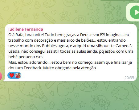 Mensagem de Judilene Fernanda no WhatsApp